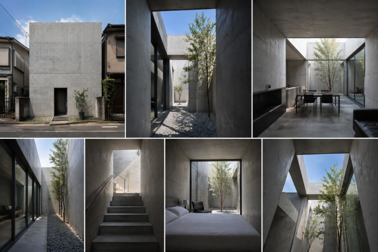 Azuma House by Tadao Ando minimalist concrete home with central courtyard and natural light